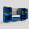 M121 Modular Work Bench - H2100mm x W3840mm | Laminate WBT | Blue