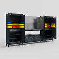M121 Modular Work Bench - H2100mm x W3840mm | Laminate WBT | Dark Grey
