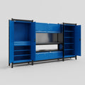 M121 Modular Work Bench - H2100mm x W3840mm | Laminate WBT | Blue