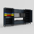 M121 Modular Work Bench - H2100mm x W3840mm | Laminate WBT | Dark Grey