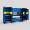 M121 Modular Work Bench - H2100mm x W3840mm | Laminate WBT | Blue