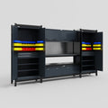 M121 Modular Work Bench - H2100mm x W3840mm | Laminate WBT | Dark Grey