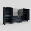 M121 Modular Work Bench - H2100mm x W3840mm | Laminate WBT | Dark Grey