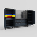 M121 Modular Work Bench - H2100mm x W3840mm | Laminate WBT | Dark Grey