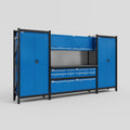 M121 Modular Work Bench - H2100mm x W3840mm | Laminate WBT | Blue