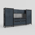 M121 Modular Work Bench - H2100mm x W3840mm | Laminate WBT | Dark Grey