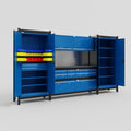 M121 Modular Work Bench - H2100mm x W3840mm | Laminate WBT | Blue