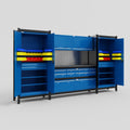 M121 Modular Work Bench - H2100mm x W3840mm | Laminate WBT | Blue