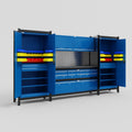 M121 Modular Work Bench - H2100mm x W3840mm | Laminate WBT | Blue