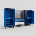 M121 Modular Work Bench - H2100mm x W3840mm | Laminate WBT | Blue
