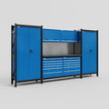 M121 Modular Work Bench - H2100mm x W3840mm | Laminate WBT | Blue