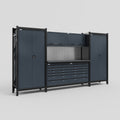 M121 Modular Work Bench - H2100mm x W3840mm | Laminate WBT | Dark Grey