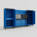 M121 Modular Work Bench - H2100mm x W3840mm | Laminate WBT | Blue