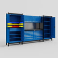 M121 Modular Work Bench - H2100mm x W3840mm | Laminate WBT | Blue