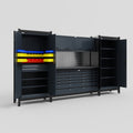 M121 Modular Work Bench - H2100mm x W3840mm | Laminate WBT | Dark Grey