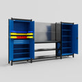 M121 Modular Work Bench - H2100mm x W3840mm | Laminate WBT | Blue
