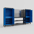 M121 Modular Work Bench - H2100mm x W3840mm | Laminate WBT | Blue