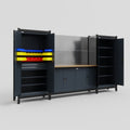 M121 Modular Work Bench - H2100mm x W3840mm | MDF WBT | Dark Grey