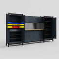 M121 Modular Work Bench - H2100mm x W3840mm | MDF WBT | Dark Grey