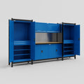 M121 Modular Work Bench - H2100mm x W3840mm | MDF WBT | Blue