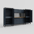 M121 Modular Work Bench - H2100mm x W3840mm | MDF WBT | Dark Grey