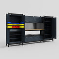 M121 Modular Work Bench - H2100mm x W3840mm | MDF WBT | Dark Grey