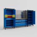 M121 Modular Work Bench - H2100mm x W3840mm | MDF WBT | Blue