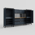 M121 Modular Work Bench - H2100mm x W3840mm | MDF WBT | Dark Grey