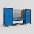 M121 Modular Work Bench - H2100mm x W3840mm | MDF WBT | Blue