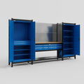 M121 Modular Work Bench - H2100mm x W3840mm | MDF WBT | Blue