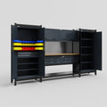 M121 Modular Work Bench - H2100mm x W3840mm | MDF WBT | Dark Grey