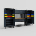 M121 Modular Work Bench - H2100mm x W3840mm | MDF WBT | Dark Grey