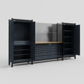 M121 Modular Work Bench - H2100mm x W3840mm | MDF WBT | Dark Grey