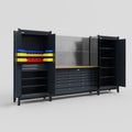 M121 Modular Work Bench - H2100mm x W3840mm | MDF WBT | Dark Grey
