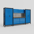 M121 Modular Work Bench - H2100mm x W3840mm | MDF WBT | Blue