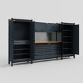 M121 Modular Work Bench - H2100mm x W3840mm | MDF WBT | Dark Grey