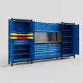 M121 Modular Work Bench - H2100mm x W3840mm | MDF WBT | Blue
