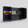 M121 Modular Work Bench - H2100mm x W3840mm | MDF WBT | Dark Grey
