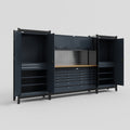 M121 Modular Work Bench - H2100mm x W3840mm | MDF WBT | Dark Grey