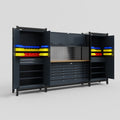 M121 Modular Work Bench - H2100mm x W3840mm | MDF WBT | Dark Grey