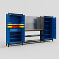 M121 Modular Work Bench - H2100mm x W3840mm | MDF WBT | Blue