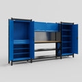 M121 Modular Work Bench - H2100mm x W3840mm | MDF WBT | Blue