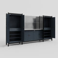 M121 Modular Work Bench - H2100mm x W3840mm | Stainless WBT | Dark Grey