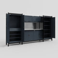 M121 Modular Work Bench - H2100mm x W3840mm | Stainless WBT | Dark Grey