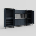 M121 Modular Work Bench - H2100mm x W3840mm | Stainless WBT | Dark Grey