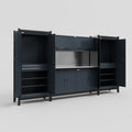 M121 Modular Work Bench - H2100mm x W3840mm | Stainless WBT | Dark Grey