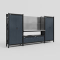 M121 Modular Work Bench - H2100mm x W3840mm | Stainless WBT | Dark Grey
