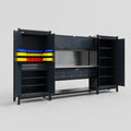 M121 Modular Work Bench - H2100mm x W3840mm | Stainless WBT | Dark Grey