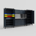M121 Modular Work Bench - H2100mm x W3840mm | Stainless WBT | Dark Grey