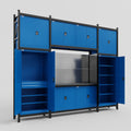 M121 Modular Work Bench - H3100mm x W3840mm | Laminate WBT | Blue